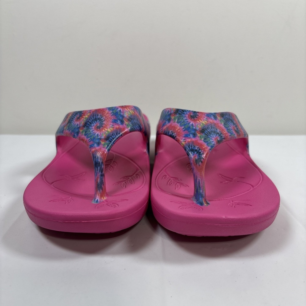 Alegria Womens 37 Ode Blast Off Bold Pink Rubber Thong Flip Flops Tie-Dye Sandal - Picture 2 of 10